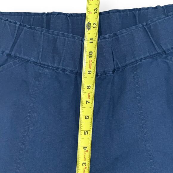 J. Jill Pure Jill Womens 100% Linen Navy Pull On Cropped Ankle Pants Medium - Picture 8 of 9